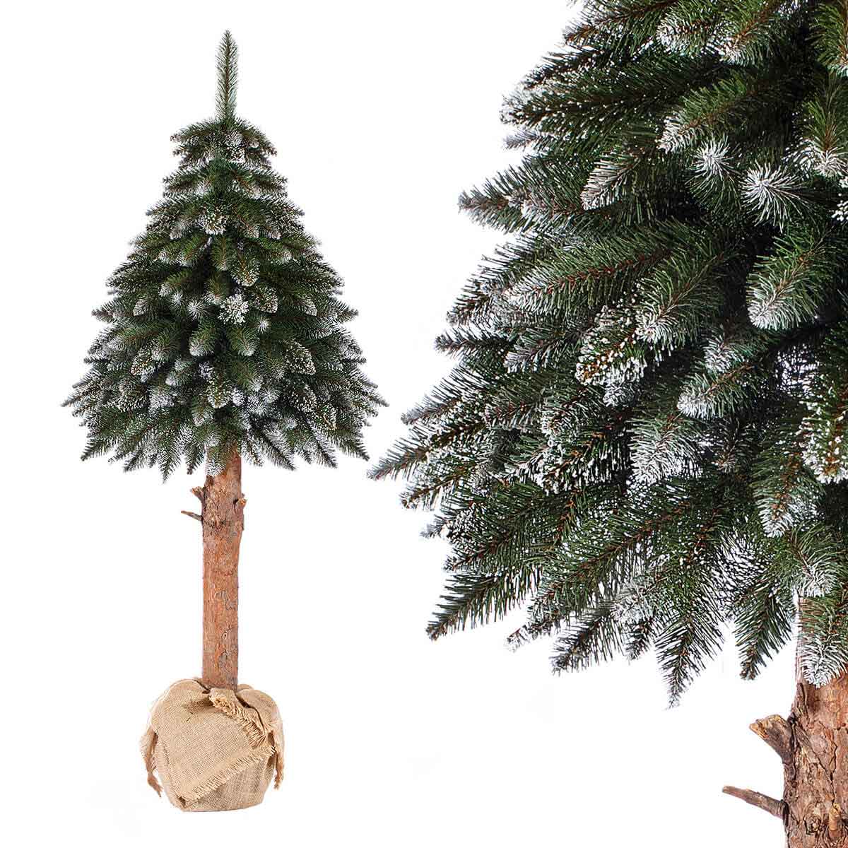 150cm künstlicher Weihnachtsbaum FICHTE NATURSTAMM *mit Schnee