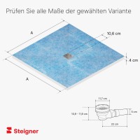 Vorschau: befliesbares Duschelement Duschboard bodeneben Punktablauf WAAGERECHT mit Dichtfolie