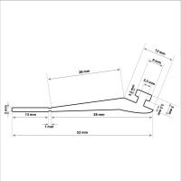 Vorschau: Garagentor Dichtung Bodenabdichtung Gummilippe SBD03 52 x 2 mm
