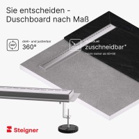 Vorschau: Duschelement mit Duschrinne MINERAL BASIC 4-seitiges Gefälle Duschboard befliesbar