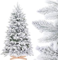 Vorschau: Künstlicher Weihnachtsbaum | Holzständer | Nordmanntanne beschneit FT27
