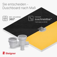 Vorschau: Befliesbares Duschelement Duschboard bodeneben DEZENTRALER Ablauf MINERAL PROFI