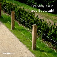 Vorschau: Universell einsetzbares Set zur Erstellung von Drahtseilzaun, Geländer: Edelstahlseil + Zubehör