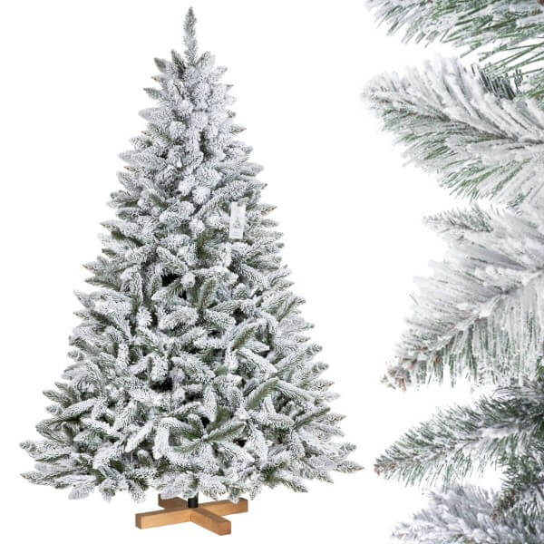 künstlicher künstlicher Weihnachtsbaum FICHTE Natur-Weiss mit Schneeflocken