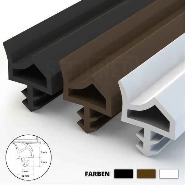 Türdichtung ZIMMERTÜRDICHTUNG Türgummi 12mm STD06 BRAUN Gummidichtung Dichtungen Profildichtung