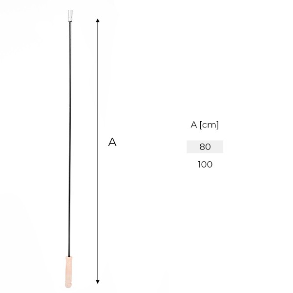 100cm Schubstange Kesselstab Zugstab schwarz STARR MIT HOLZGRIFF M12